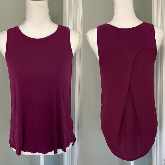 LOFT Burgundy Purple Sleeveless Blouse Tank Top size XS - Picture 1 of 5
